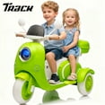 thumbnail image 1 of Track Seven 12V Ride on Motorcycle, 2-Seater Electric Motorcycle with Dual Motor, 3 Wheels Motorbike with Bluetooth, LED Lights, Storage Box, Front Hook, Ride on Toy Car for Kids Aged 3+, Green, 1 of 7