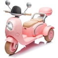 thumbnail image 1 of Track Seven 12V Ride on Motorcycle, 2-Seater Electric Motorcycle with Dual Motor, 3 Wheels Motorbike with Bluetooth, LED Lights, Storage Box, Front Hook, Ride on Toy Car for Kids Aged 3+, Pink, 1 of 7