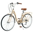 thumbnail image 1 of Track Seven 24 Inch Beach Cruiser Bike, Womens Bike with 7 Speed, High-Carbon Steel Ladies City Bikes with Dual V-Brake, Commuter Bicycle for Adult and Women, Beige, 1 of 6