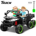 thumbnail image 1 of Track Seven 24V 2-Seater Ride on Dump Truck, 4WD 6-Wheel Kids Ride on Car w/Remote Control, Electric Dump Bed, Toy Shovel, Music, Max Speed 5 mph, 21" Large Seat, Ride on Toy for Kids Age 3+, Black, 1 of 7