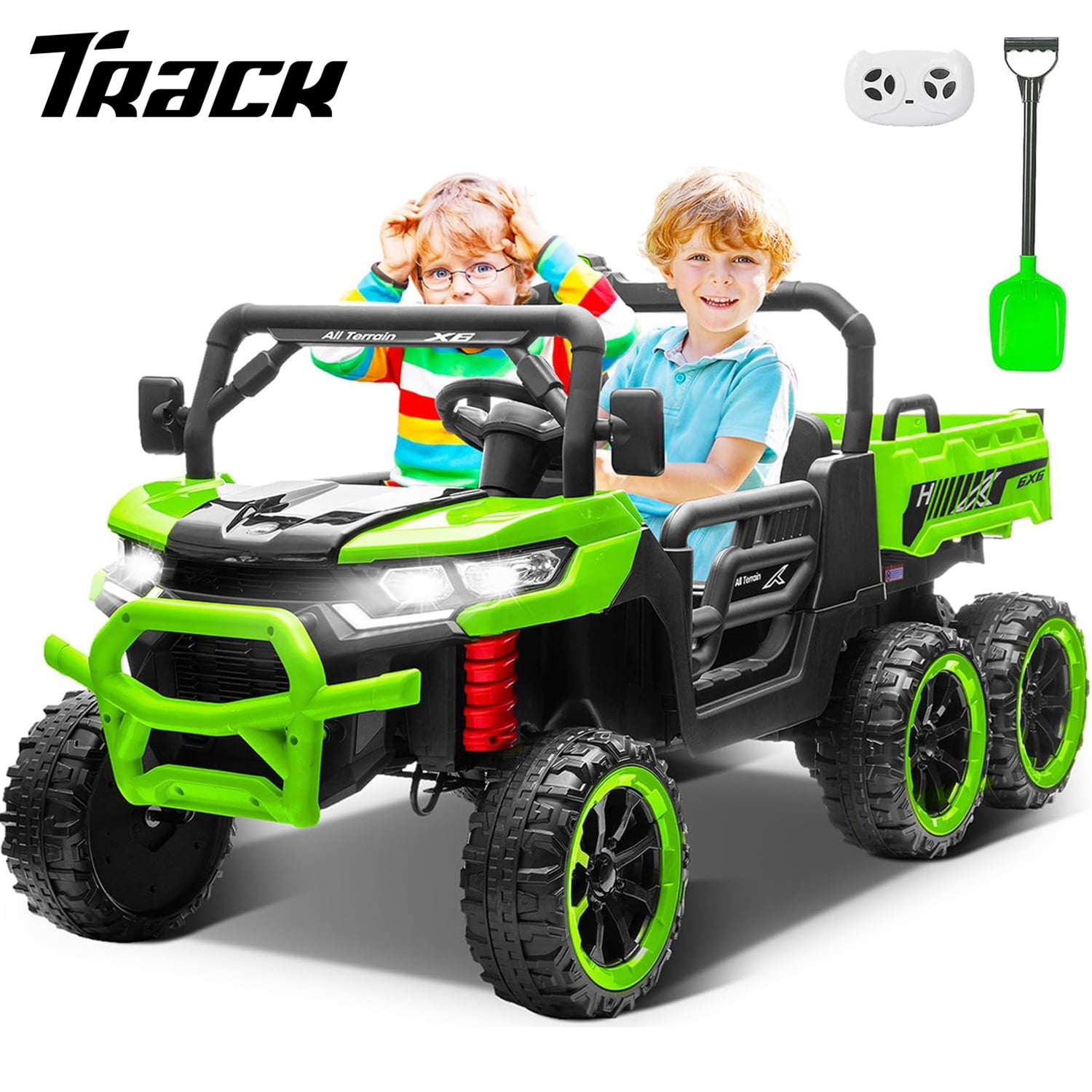 Walmart Ride Track Seven 24V 2-Seater Ride on Dump Truck, 4WD 6-Wheel Kids Ride on ...