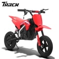 thumbnail image 1 of Track Seven 24V Electric Dirt Bike for Kids, Official Licensed Honda Electric Motorcycle, Up to10 Mph, Twist-Grip Throttle, 12" Pneumatic Tires, Bluetooth, Music, 24V Motorcycle for Kids 6+, Red, 1 of 9