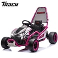 thumbnail image 1 of Track Seven 24V Electric Go Kart for Kids, Drift Crazy Cart with 400W Motors, Max 7 Mph, Protective Roll Cage, Metal Frame, 5-Point Harness, Bluetooth, 24V Ride on Toy Car Kart for Kids Aged 6+, Pink, 1 of 8