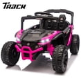 thumbnail image 1 of Track Seven 24V Kids Ride on Car, Electric UTV with Remote Control, Bluetooth, Music, 4-Wheel Suspension, Anti-Collision Bar, 14.6" Wide Single Seat, 24V Ride on Toy Car for Boys Girls Aged 3+, Pink, 1 of 8