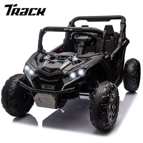 Track Seven 24V Ride on Car, 2-Seater Kids Ride on UTV Truck with 20" Wide Seat, Remote Control, MP3, Bluetooth, LED Light, 4-Wheel Suspension, 24V Electric Toy Car for Boys Girls Aged 3+