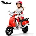 thumbnail image 1 of Track Seven 24V Ride on Motorcycle, 250W Ride-on Scooter Moped with Twist Throttle, LED Light, 12" Pneumatic Tires, Bluetooth, Max 10Mph, 24V Electric Motorcycle for Kids Girls Boys Aged 8-12, Red, 1 of 10