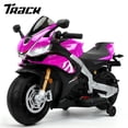 thumbnail image 1 of Track Seven 24V Ride on Motorcycle, Licensed Aprilia RSV4 Electric Motorcycle with Training Wheels, LED Lights, Music, Large Seat, Max 5 Mph, 24V Ride on Toy Car for Boys Girls Aged 3+, Pink, 1 of 10