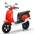 thumbnail image 1 of Track Seven 24V Kids Electric Motorcycle, 250W Brushless Motor Ride-on Scooter Moped for Boys Girls Ages 8+, 12" Pneumatic Tires, Bluetooth, Max 10 Mph, Bonus Storage Cover, Red, 1 of 8
