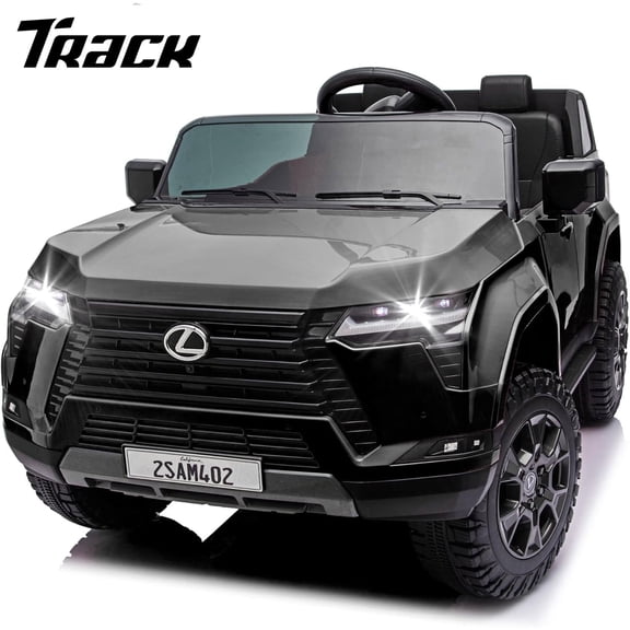 Track Seven Licensed Lexus GX550 24V Kids Ride on Car, 2-Seater Electric Car with Remote Control, Bluetooth, LED light, 4-Wheel Suspension, 20" Wide Seat, 24V Ride on Toy for Boys Girls Age 3+, Black