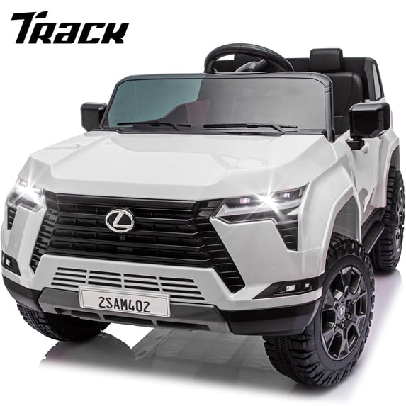 Track Seven Licensed Lexus GX550 24V Kids Ride on Car, 2-Seater Electric Car with Remote Control, Bluetooth, LED light, 4-Wheel Suspension, 20" Wide Seat, 24V Ride on Toy for Boys Girls Age 3+, White