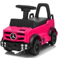 thumbnail image 1 of Track Seven Ride-On Push Car for Toddlers, Licensed Mercedes-Benz Unimog Sliding Car w/Steering Wheel, Under Seat Storage, Foot-to-Floor Ride On Toy for Boys & Girls Aged 1-3 Years, Pink, 1 of 8