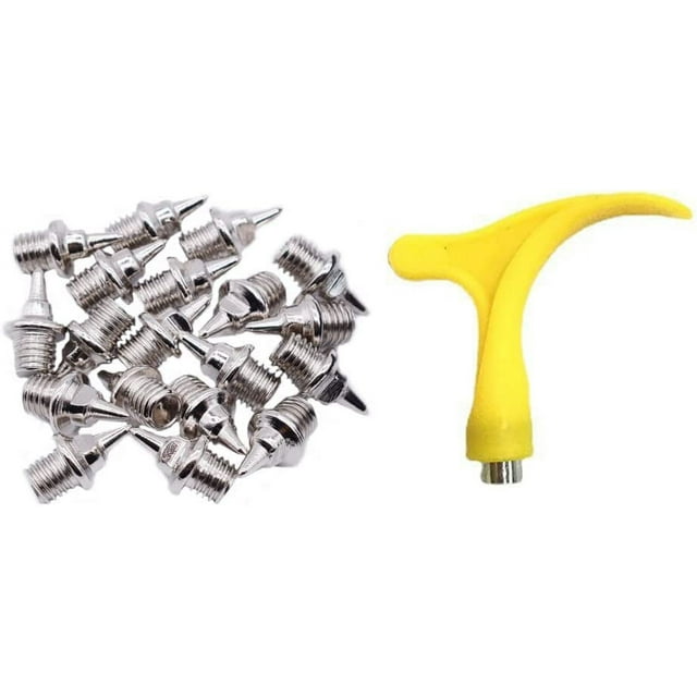 Track Spikes 1/4 Inch 1/2 Inch Pyramid Steel Track Sprint Shoes Replacement Track and Field Stainless Cleats with Wrench