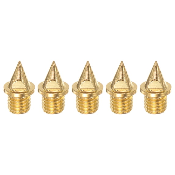 Track Spikes 1/4 Inch Alloy Steel Lightweight for Track Shoes, Golden, 5 Pieces