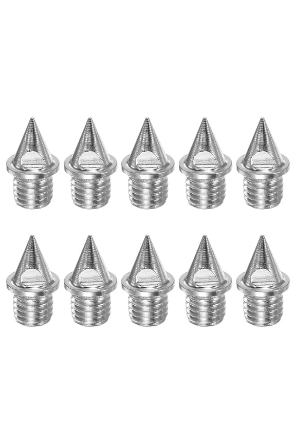 Track Spikes 1/4 Inch Alloy Steel Lightweight for Track Shoes, Silver Tone, 10 Pieces