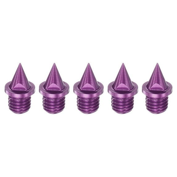 Track Spikes 1/4 Inch Carbon Steel Lightweight for Sprint Track Shoes, Purple, 5 Pieces