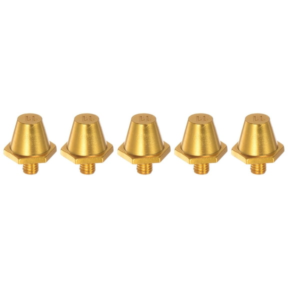 Track Spikes 11mm Aluminum Lightweight for Soccer Shoes, Golden, 5 Pieces