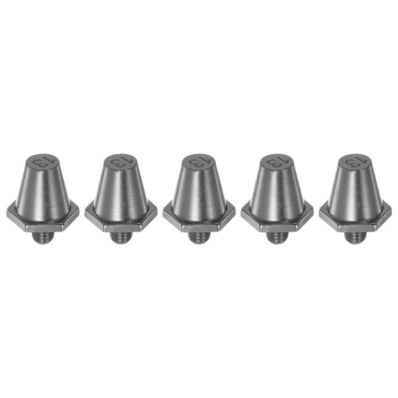 Track Spikes 13mm Aluminum Lightweight for Soccer Shoes, Silver Gray, 5 Pieces