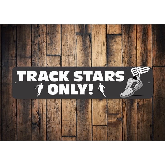 Track Stars Only Sign Track Star Sign Running Track Sign Track Runner Track Running Gift Track Star Gift - Decorations - Size: 16 x 4 Inches