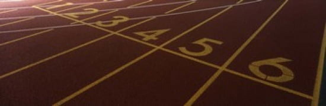 Track Starting Line Canvas Art - Panoramic Images (18 x 6)
