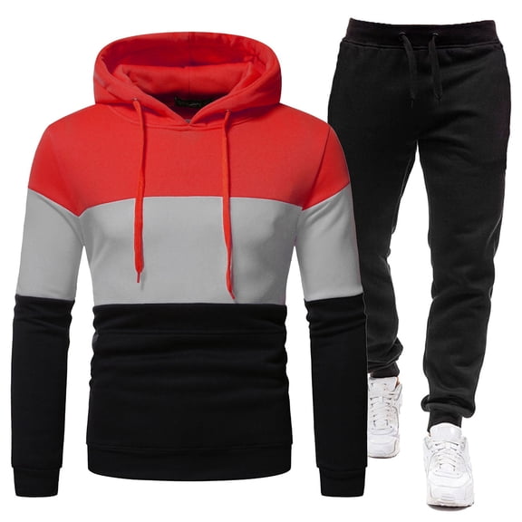 Track Suit For Sweatsuits Men Set, Men's Tracksuits 2 Piece Casual Athletic Jogging Outfits Tracksuit Sets Sweatsuit with Pockets Suits (XXL,Red)
