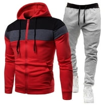 Track Suit For Sweatsuits Men Set, Men's Tracksuits 2 Piece Hoodie Outfit Tracksuit Outfits Hooded Athletic Casual Jogging Sweatsuits (XXXL,Red)