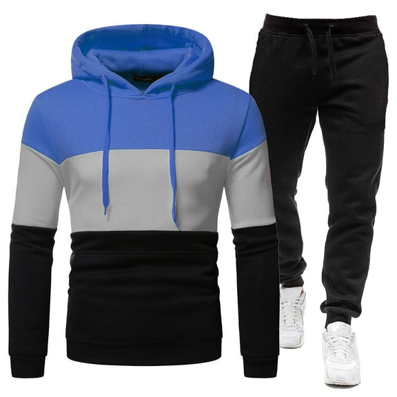 Track Suit For Sweatsuits Men Set, Men's Tracksuits 2 Piece Outfit Casual Short Sleeve Sweat Gym Training Wear 2025 2026 Fall Fashion Tacksuit Matching Sets (XL,Blue)