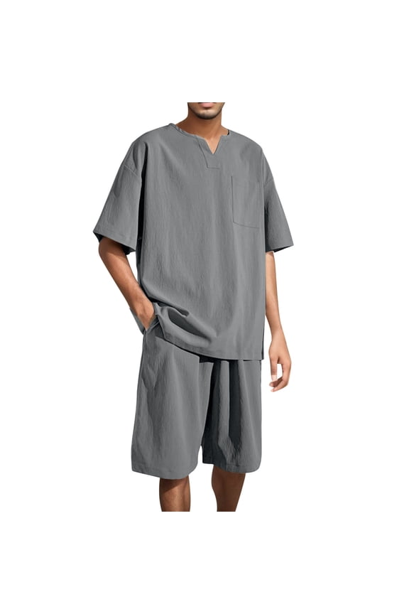 Track Suits Mens,Casual Leisure Suit Wind Plus Size Loose Ice Silk Sports Suit Home Clothes Two Piece Suit,Men Sweatsuits Sets,L