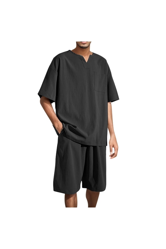 Track Suits Mens,Casual Leisure Suit Wind Plus Size Loose Ice Silk Sports Suit Home Clothes Two Piece Suit,Men Sweatsuits Sets,L