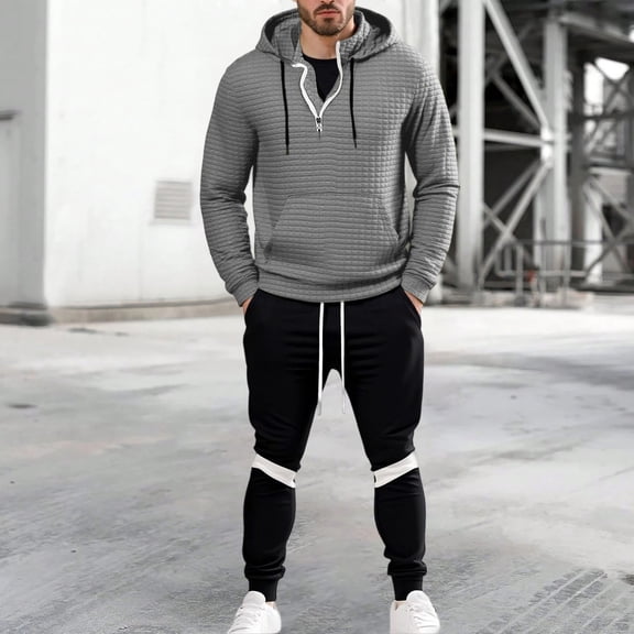 Track Suits for Men 2 Piece Set Athletic Full Zip Tracksuit Jacquard Jogging Set Jackets And Pants Outfit Sport Jogger Sweat Suits