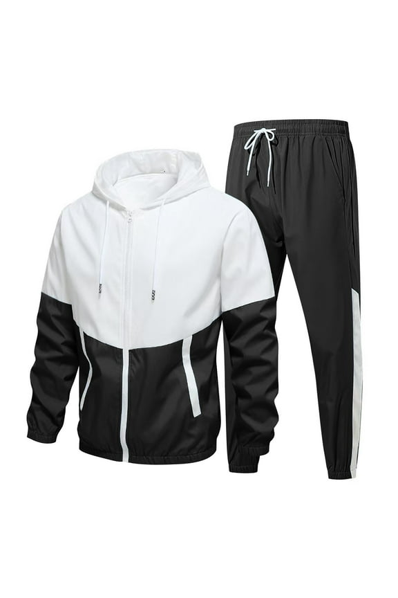 Track Suits for Men Set Hoodie Sweatshirt and Joggers Loose Fit Gym Activewear Sets, L