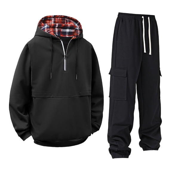 Track Suits for Men Set Winter Fall Pullover Tops and Joggers Elastic Waist Running Activewear Outfits, 2XL