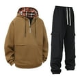 thumbnail image 1 of Track Suits for Men Set Winter Fall Pullover Tops and Joggers Elastic Waist Running Activewear Outfits, XL, 1 of 8