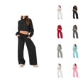 thumbnail image 1 of Track Suits for Women Set 2025 Fall Winter Cropped Hoodie and Sweatpants 2 Piece Matching Sweatsuit Lounge Set, 1 of 1