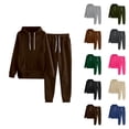 thumbnail image 1 of Track Suits for Women Set Basic Plain Hoodie and Jogger Sweatpants 2 Piece Matching Sweatsuit Travel Lounge Set, 1 of 1