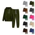 thumbnail image 1 of Track Suits for Women Set Basic Plain Hoodie and Jogger Sweatpants 2 Piece Matching Sweatsuit Travel Lounge Set, 1 of 1