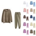 thumbnail image 1 of Track Suits for Women Set Fall Winter Plain Hoodie and Jogger Sweatpants 2 Piece Matching Sweatsuit Lounge Set, 1 of 1