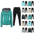 thumbnail image 1 of Track Suits for Women Set Heart Graphic Hoodie and Jogger Sweatpants 2 Piece Matching Sweatsuit Lounge Set, 1 of 1