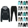 thumbnail image 1 of Track Suits for Women Set Heart Graphic Hoodie and Jogger Sweatpants 2 Piece Matching Sweatsuit Lounge Set, 1 of 1