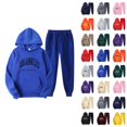 thumbnail image 1 of Track Suits for Women Set Los Angeles Graphic Hoodie and Jogger Sweatpants 2 Piece Matching Sweatsuit Lounge Set, 1 of 1