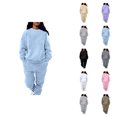 thumbnail image 1 of Track Suits for Women Set Plain Crewneck Sweatshirt and Jogger Sweatpants 2 Piece Matching Sweatsuit Lounge Set, 1 of 1