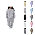 thumbnail image 1 of Track Suits for Women Set Plain Crewneck Sweatshirt and Jogger Sweatpants 2 Piece Matching Sweatsuit Lounge Set, 1 of 1