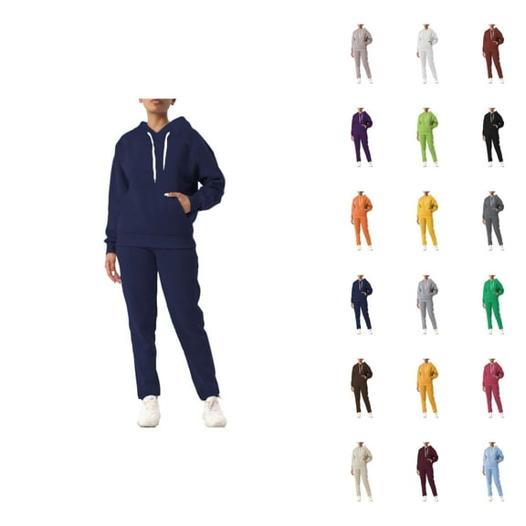 Track Suits for Women Set Plain Hoodie and Sweatpants 2 Piece Matching Sweatsuit Travel Athletic Lounge Set