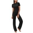 thumbnail image 1 of Track Suits for Women Summer Cool Short Sleeve Crew Neck T-shirts Elastic Long Pants Sports Athletic Workout Sets, 1 of 6
