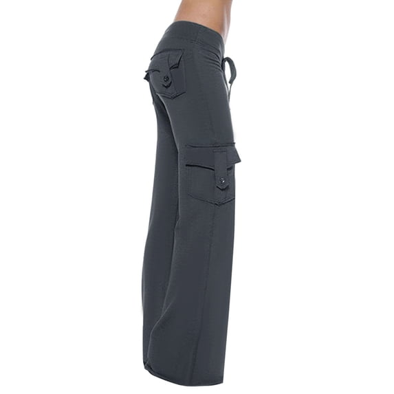Track Sweatpants Women Women Elastic Waist Casual Cargo Pants Joggers Yoga Pants Pockets Wide Leg Pants Womens Sweat