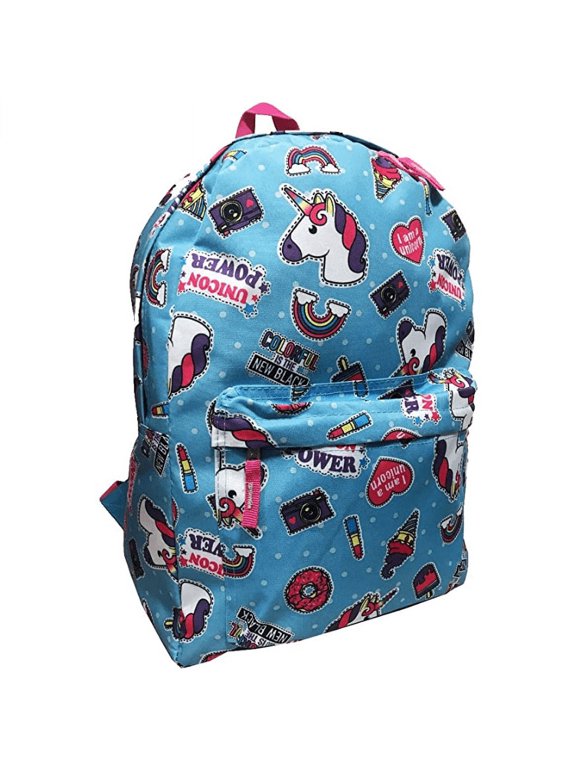 Unicorn Print Backpack (Cyan)