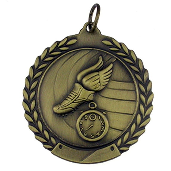 PinMart Track and Field Award Single and Gold Bulk Medals - 50 Pack of Lapel Pins