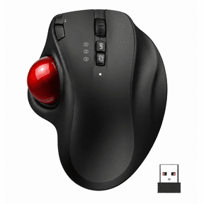Trackball Wireless Mouse, Rechargeable Bluetooth 2.4G USB Mouse,Compatible with Computer Android Windows 3 Adjustable DPI,Black