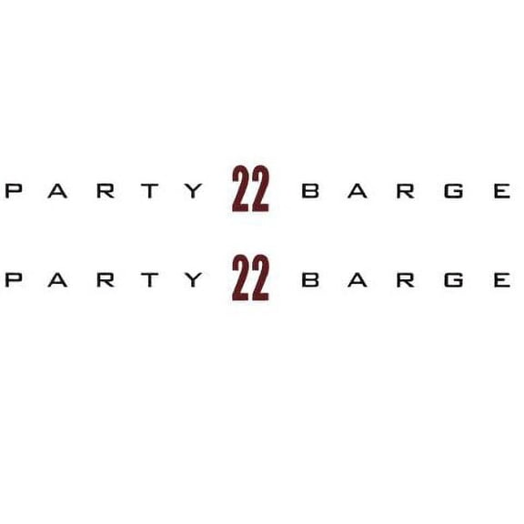 Tracker 145487 Party Barge 22 Black / Burgundy Vinyl Boat Decals (Pair)