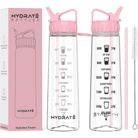 Tracker 900ml St Water Bottle With Motivational Time Markings Bpafree