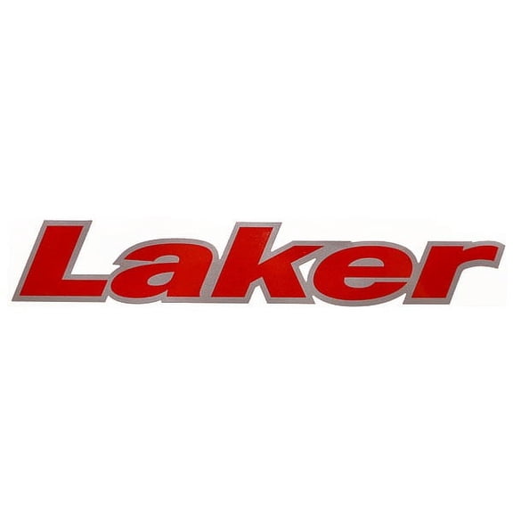 Tracker Boat Decal 05296 | Laker Red Gray Vinyl 8 1/4 x 1 3/8 Inch